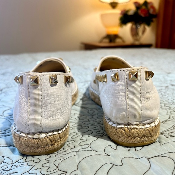 VIDORRETA Made in Spain White Stud Leather Espadrilles Flats Women’s 37/US 6.5 - Picture 6 of 14